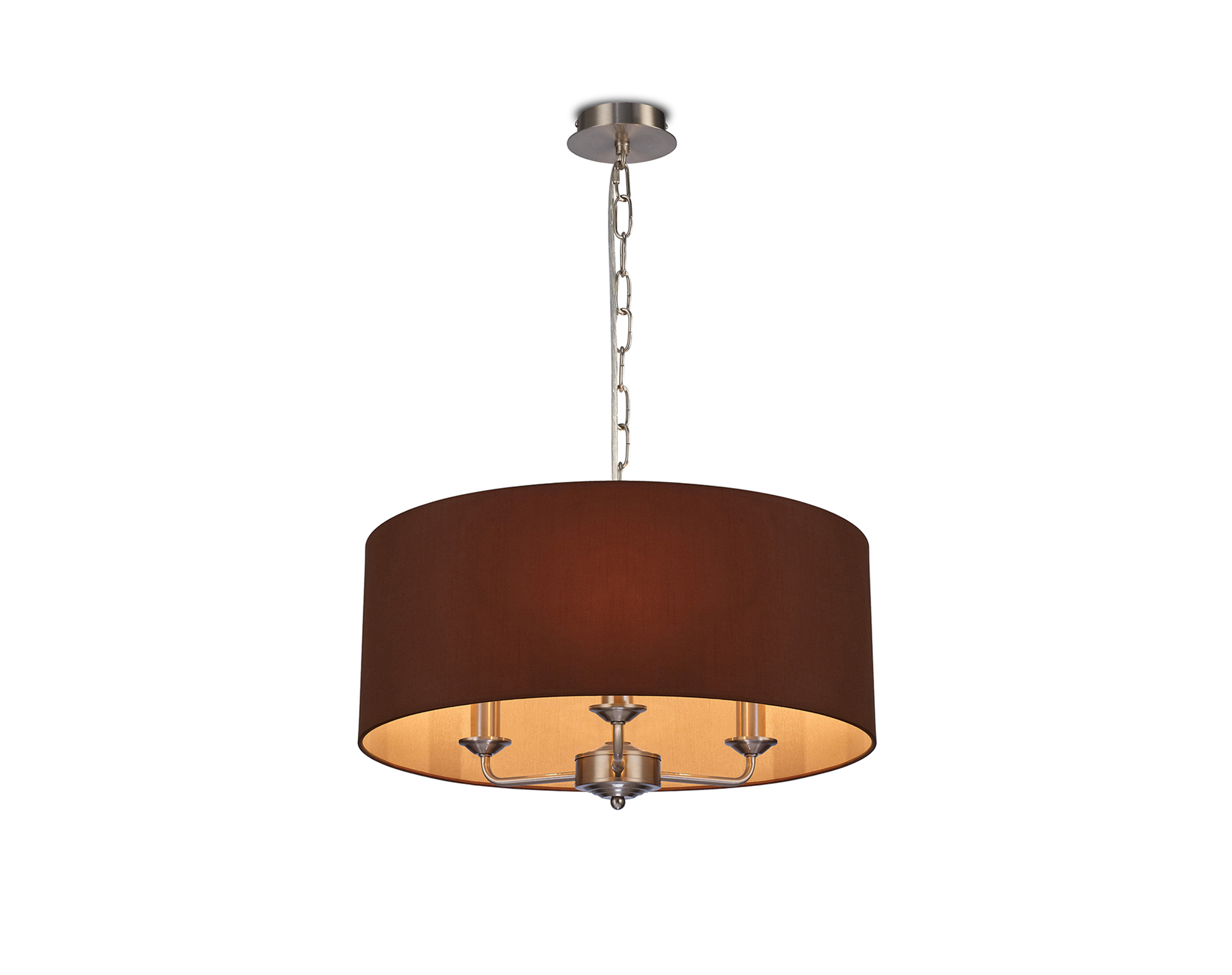 Banyan 50cm 3 Light Pendant Satin Nickel, Raw Cocoa/Grecian Bronze DK0077  Deco Banyan